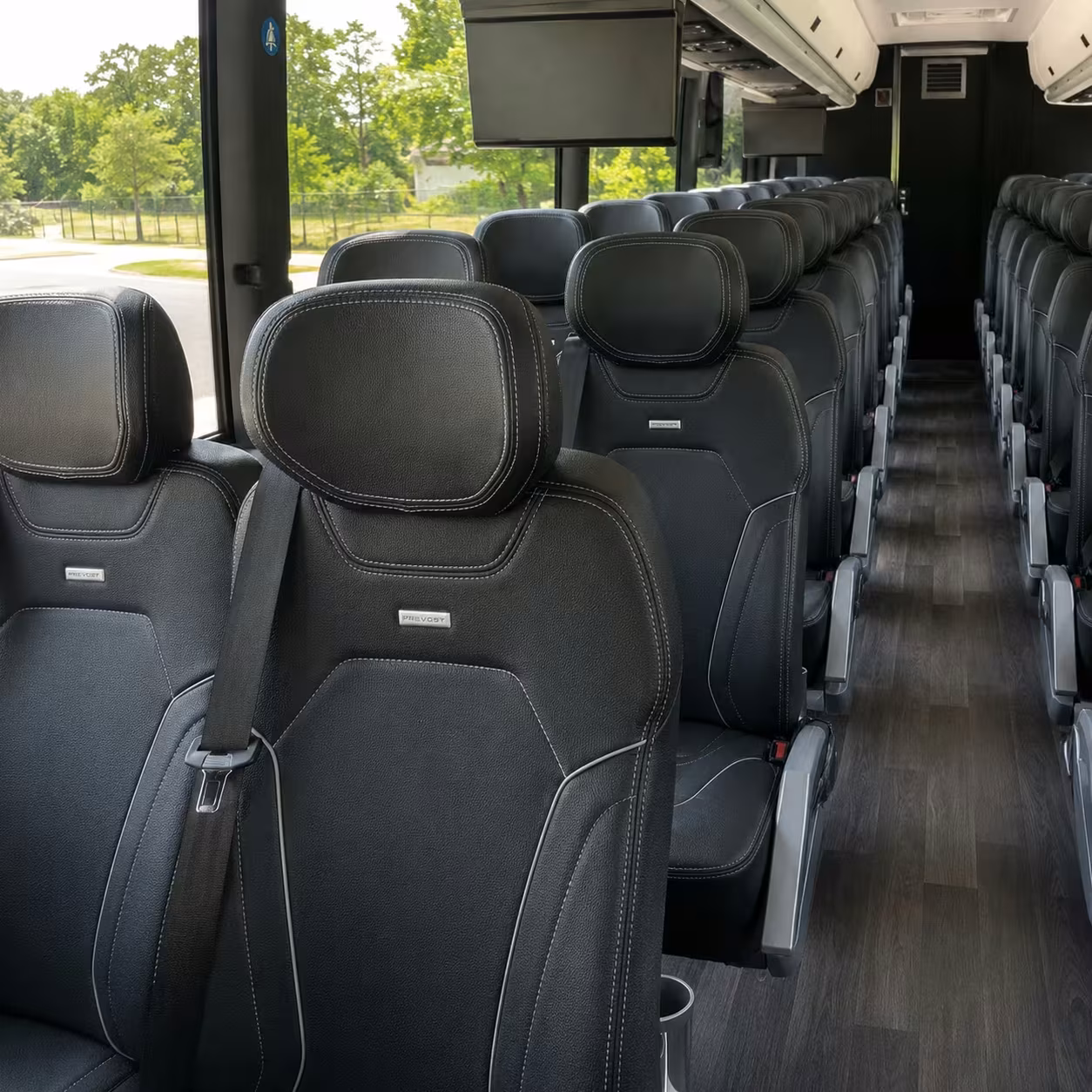 perris charter bus rental interior